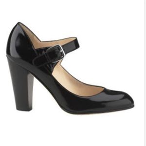 Cole Haan Lucetta Maryjane Black Patent Lthr Heel